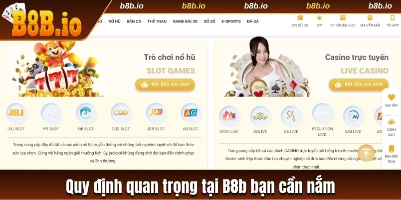 Quy định quan trọng tại B8b bạn cần nắm
